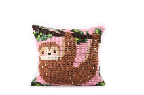 SOZO DIY Pillow Needlepoint Kit, Sloth