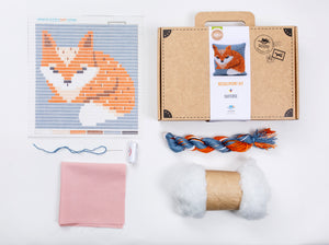 SOZO DIY Pillow Needlepoint Kit, Baby Fox