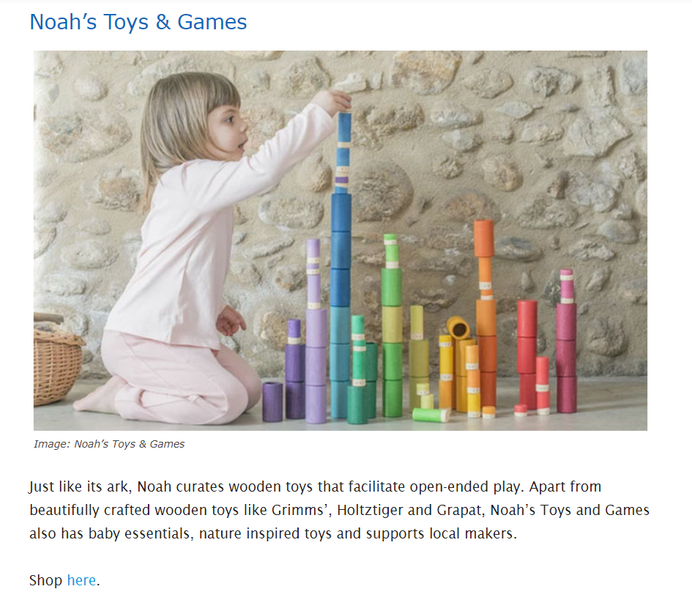 Noah's Toys on Little Day Out: 10 Local Online Stores To Buy Children’s Toys & Lifestyle Goods