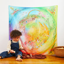 Load image into Gallery viewer, SARAH&#39;S SILKS Large Around the Year on the Farm Playsilk
