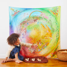 Load image into Gallery viewer, SARAH&#39;S SILKS Large Around the Year on the Farm Playsilk