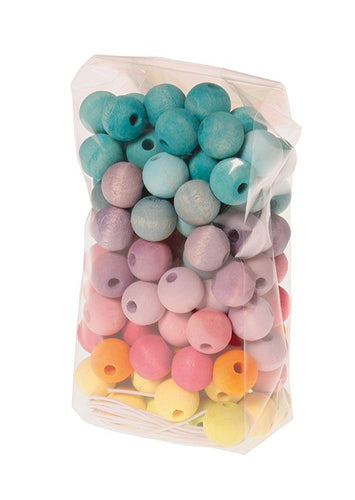 GRIMM'S 120 Small Pastel Wooden Beads