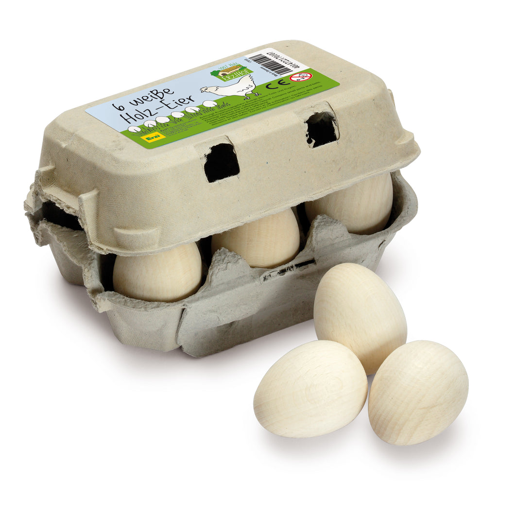 ERZI White Eggs, Six-Pack