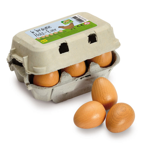 ERZI Brown Eggs, Six-Pack
