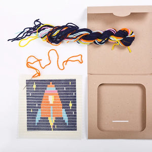 SOZO DIY Picture Frame Needlepoint Kit, Rocket Ship