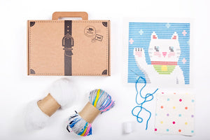 SOZO DIY Pillow Needlepoint Kit, Maneki Neko