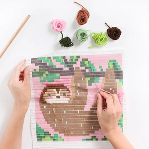 SOZO DIY Pillow Needlepoint Kit, Sloth