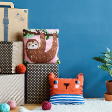Load image into Gallery viewer, SOZO DIY Pillow Needlepoint Kit, Stripes Shirt Kitten