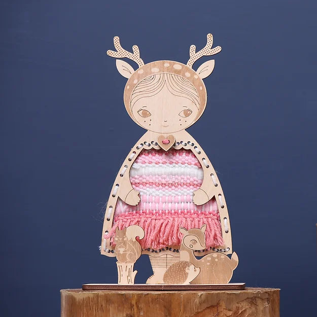 SOZO DIY Dress-Up Doll Weaving Kit, Deer