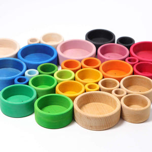 GRIMM'S Set of Bowls, Coloured, Outside Red