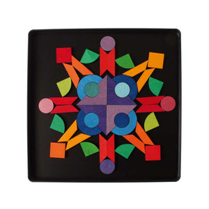 GRIMM'S Magnet Puzzle Triangle, Square, Circle with Sparkling Parts