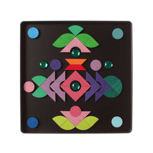 GRIMM'S Magnet Puzzle Triangle, Square, Circle with Sparkling Parts