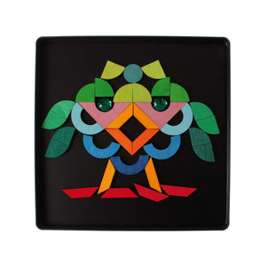 GRIMM'S Magnet Puzzle Triangle, Square, Circle with Sparkling Parts