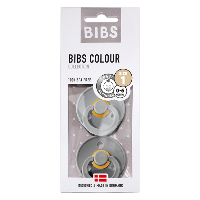 BIBS 2-Pack Colour Pacifier - Cloud & Smoke