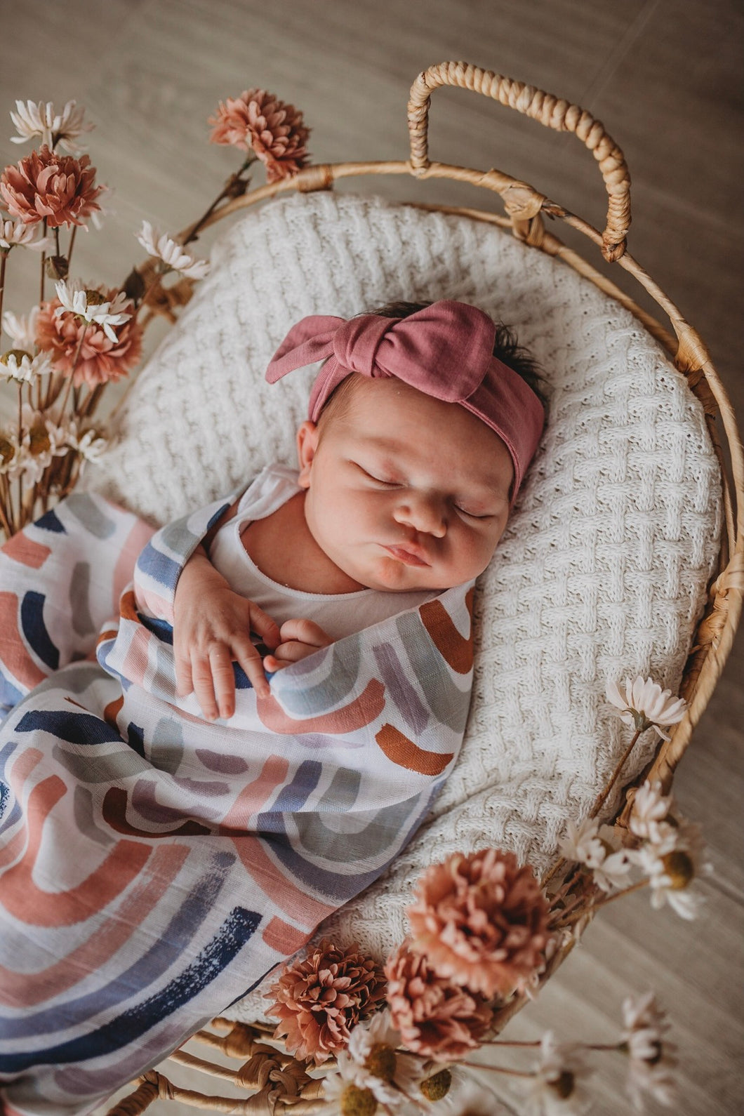 Organic Muslin Wrap + Topknot Headband Bundle