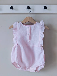 OMOLOKO Linen Romper with Ruffles