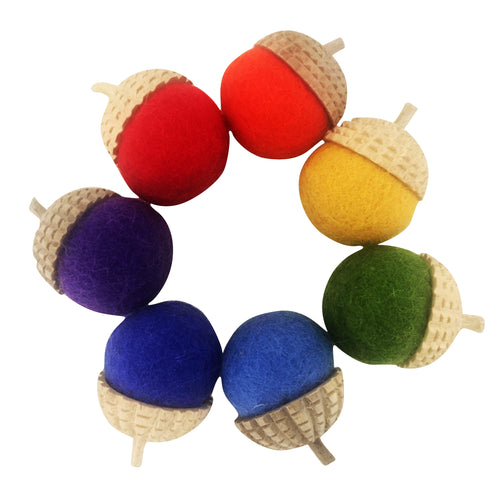 PAPOOSE TOYS Rainbow Acorns Set of 7